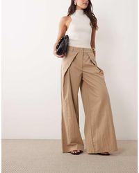 ASOS - Tailored Double Belt Detail Wide Leg Pants - Lyst