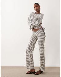 Lioness - Bloom Cotton Blend Waist Tie Detail Straight Leg Trouser - Lyst