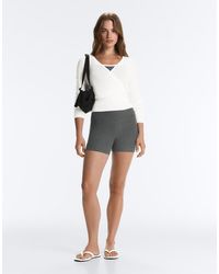 Oysho - Sheer Crossover Long-sleeved T-shirt - Lyst