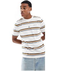 Jack & Jones - T-shirt regular fit bianca a righe - Lyst