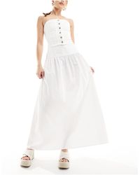 ASOS - Dropped Waist Cotton Poplin Maxi Skirt - Lyst