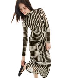 Ghospell - Contrast Stretch Midi Dress - Lyst