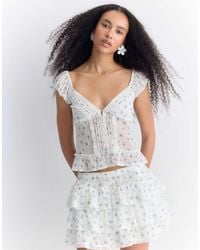 Stradivarius - Ruffled Crinkle Skort - Lyst