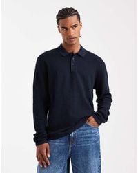 Jack & Jones - Knitted Long Sleeve Polo - Lyst