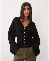 Gina Tricot - Alpaca Sculpted Fitted Waist Knitted Cardigan With Wool - Lyst
