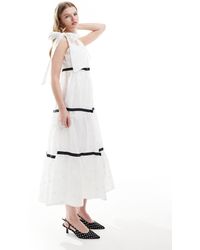 Sister Jane - Vestido midi blanco con diseño - Lyst