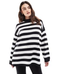 ASOS - Relaxed Stripe Stitch Jumper - Lyst
