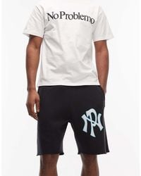 No Problemo - Katoenrijke Sweatshort Met Nyp-Logo En Onafgewerkte Zoom - Lyst