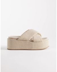 ASOS - Factor Cross Strap Flatform Sandals - Lyst
