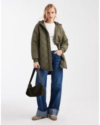ONLY - Quilted Hooded Longline Coat - Lyst