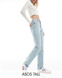 ASOS - Asos design tall - jeans dritti anni '90 pallido - Lyst