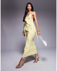 ASOS - Devore Ruffle Strappy Back Maxi Dress - Lyst