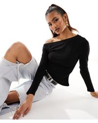 ASOS - Draped Off The Shoulder Asymmetrical Top - Lyst