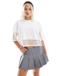 Collusion - Boxy Tee With Sports Mesh Detail - Lyst