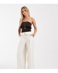 Only Petite - High Waist Wide Leg Tailored Trouser - Lyst
