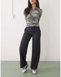 Monki - Low Rise Straight Leg Trousers - Lyst