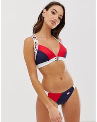 Tommy Hilfiger Block Colour Bikini Bottom In Navy Multi - Blue