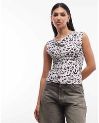 Barbour - Santana Leopard Print Relaxed Cowl Neck Top - Lyst