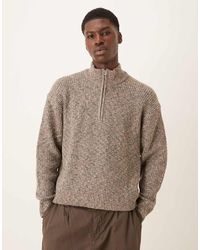 Abercrombie & Fitch - Knitted Quarter Zip Cosy Jumper - Lyst