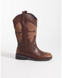 Glamorous - Square Toe Cowboy Knee Boots - Lyst
