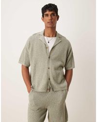 ASOS - Oversized Knitted Revere Button Through Polo Shirt Co-ord - Lyst