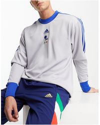 adidas Originals - Adidas - football italy icons - t-shirt da portiere grigia - Lyst