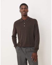 ARKET - Gebreid Poloshirt Van Merinowol Met Lange Mouwen - Lyst