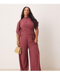 ASOS - Asos Design Curve Asym Drape Neck Jumpsuit - Lyst