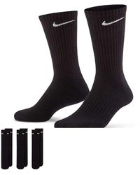 Nike - Pack De 3 Pares De Calcetines Deportivos Negros Everyday Cushioned De - Lyst