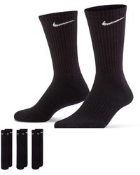 Nike - Pack De 3 Pares De Calcetines Deportivos Negros Everyday Cushioned De - Lyst