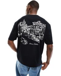 ASOS - T-shirt oversize à imprimé paysage au dos - Lyst