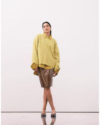 ASOS - Faux Leather Clean 90s Length Midi Skirt - Lyst