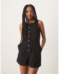 Nobody's Child - Peri Square Neck Button Up Playsuit - Lyst