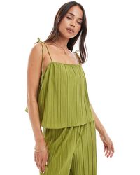 Vero Moda - Square Neck Plisse Cami Co-ord - Lyst