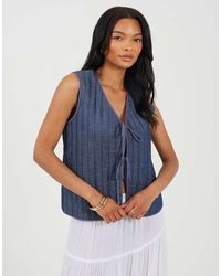 Brave Soul - Padded Vest With Tie Front - Lyst