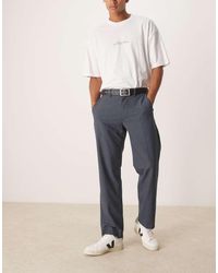 Abercrombie & Fitch - Straight Leg Relaxed Tailored Trousers - Lyst