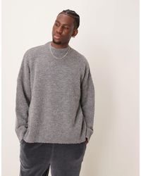 ASOS - Super Oversized Boxy Fit Textured Knitted Crew Neck Jumper - Lyst