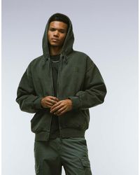 Carhartt - Sudadera Lavado Extragrande Con Capucha Y Cremallera Vista De - Lyst