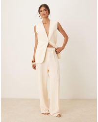 Mango - Straight Leg Pleat Front Light Weight Trouser Co-ord - Lyst
