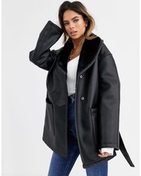 ASOS – Hochwertige schwarze Wickeljacke