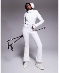 ASOS 4505 Ski & Snow - Asos 4505 Ski Soft Shell Belted Ski Suit With Slim Kick Leg And Faux Fur Hood - Lyst