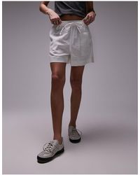 TOPSHOP - Pantalones cortos s lisos con cordón ajustable - Lyst