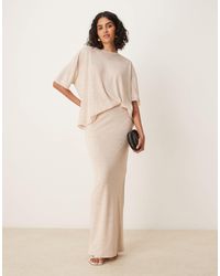 SNDY'S - Fine Knit High Waisted Maxi Skirt Co-ord - Lyst
