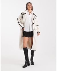 Wednesday's Girl - Longline Fluffy Teddy Midaxi Coat - Lyst