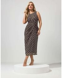 Yours Clothing - Polka Dot Maxi Dress - Lyst