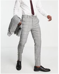 TOPMAN - Pantaloni da abito da cerimonia skinny a quadri bianchi e neri - Lyst