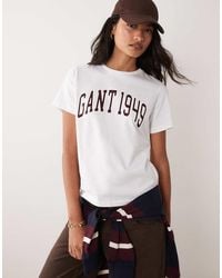 GANT - Regular Fit Graphic Logo T-shirt - Lyst