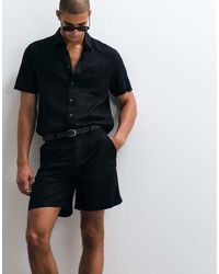 ASOS - Co-ord Wide Fit Linen Blend Shorts - Lyst