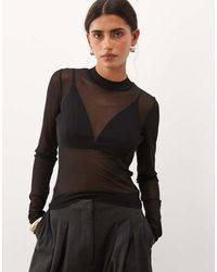 JJ Rebel - Long Sleeved Mesh Top - Lyst