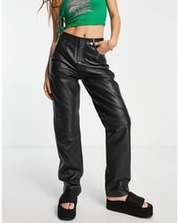 JJXX - Real Leather Straight Leg Trousers - Lyst